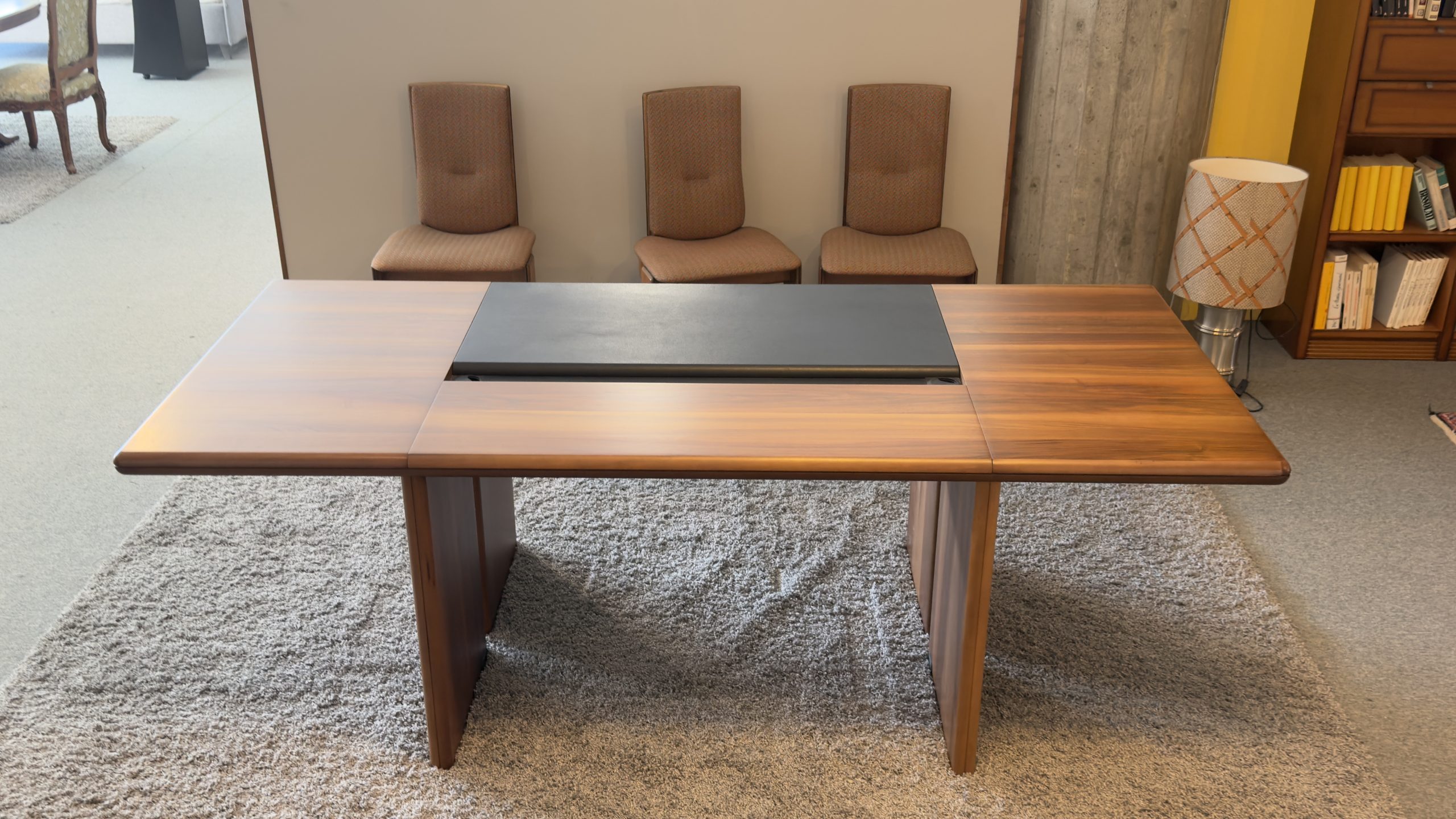 Scrivania Direzionale Crivellari in Noce 220 cm con Piano Centrale in Pelle